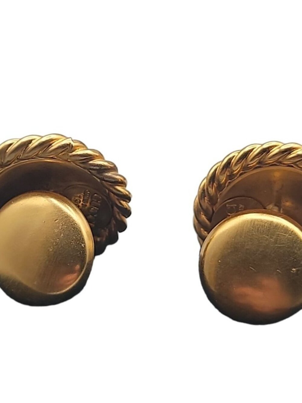 Vintage Gucci 1992 Red Enamel GG Logo Blazer Buttons Gold Plated Set of 2 Italy - Picture 7 of 15